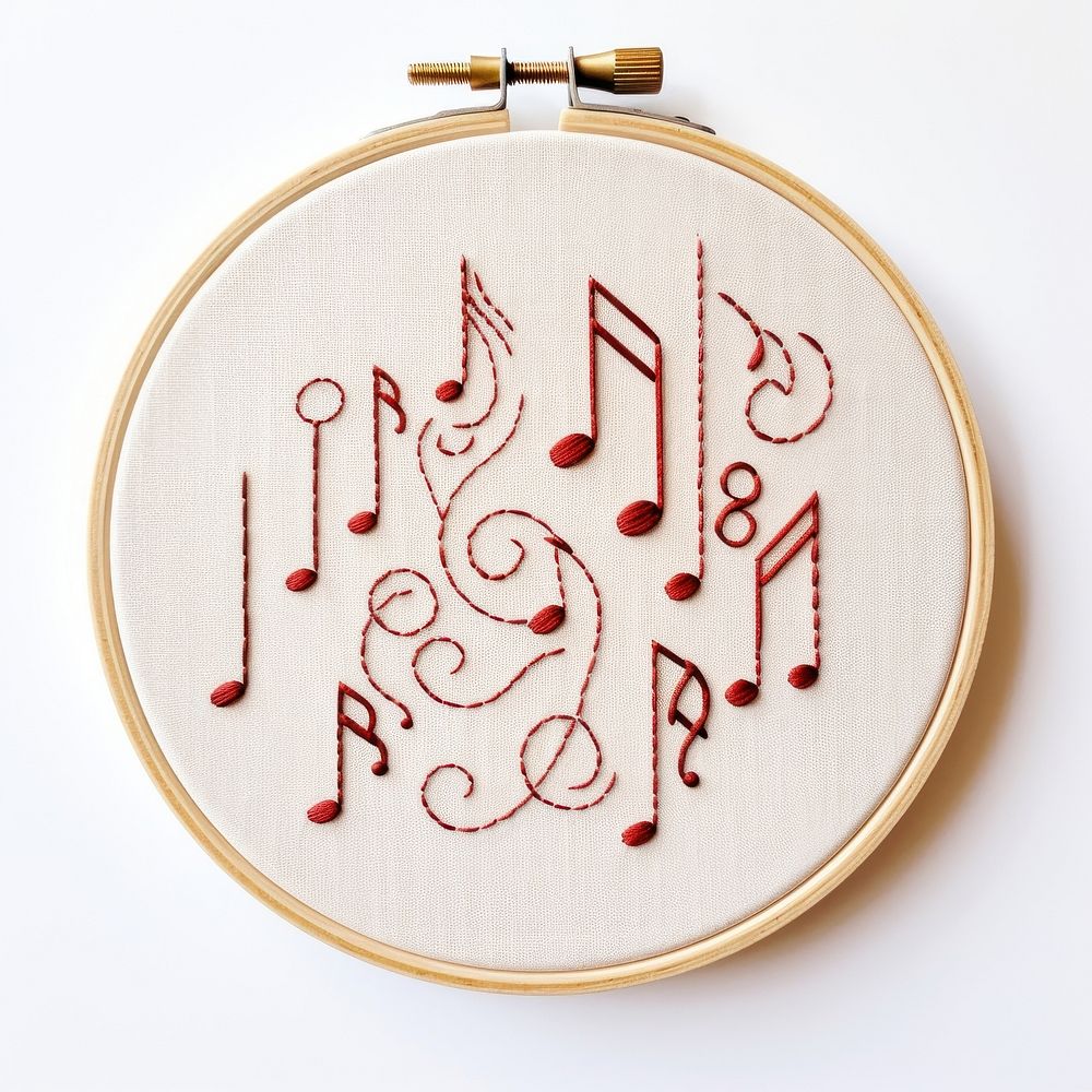 Music in embroidery style pattern calligraphy creativity.