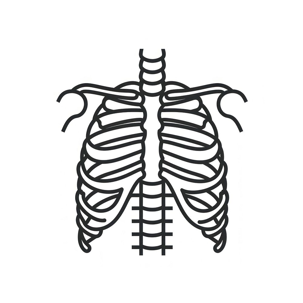 Simple Minimalist X-ray line icon symbol monochrome science.