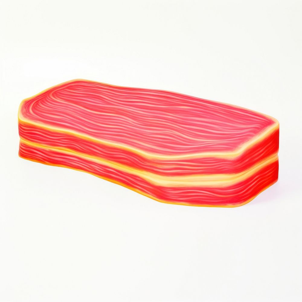 Surrealistic painting of beef white background accessories rectangle.