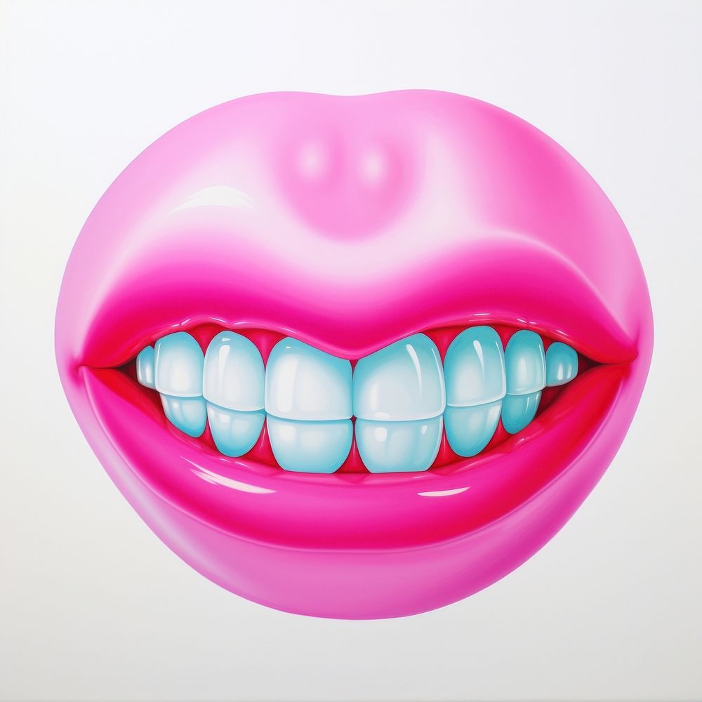 Bubblegum with teeth dentistry lipstick medicine.