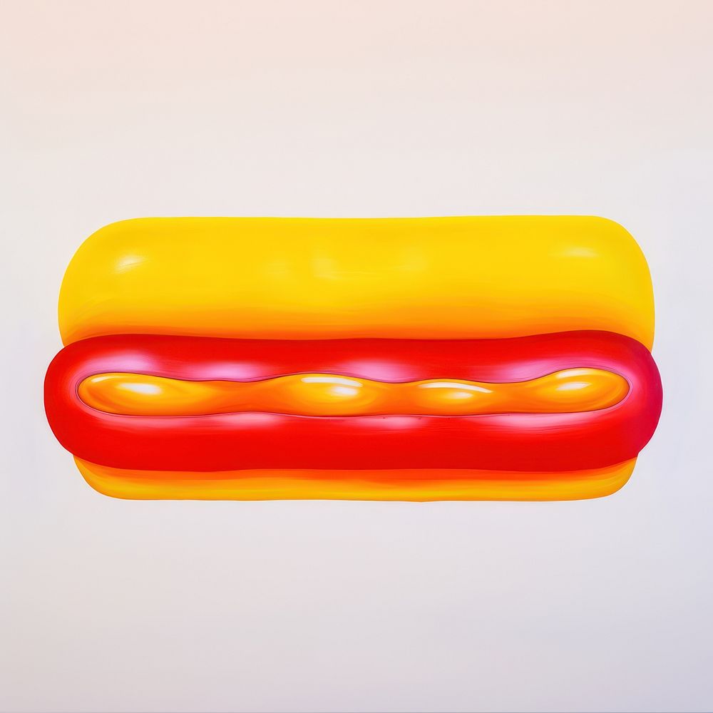 Surrealistic painting of Hot dog food simplicity inflatable.