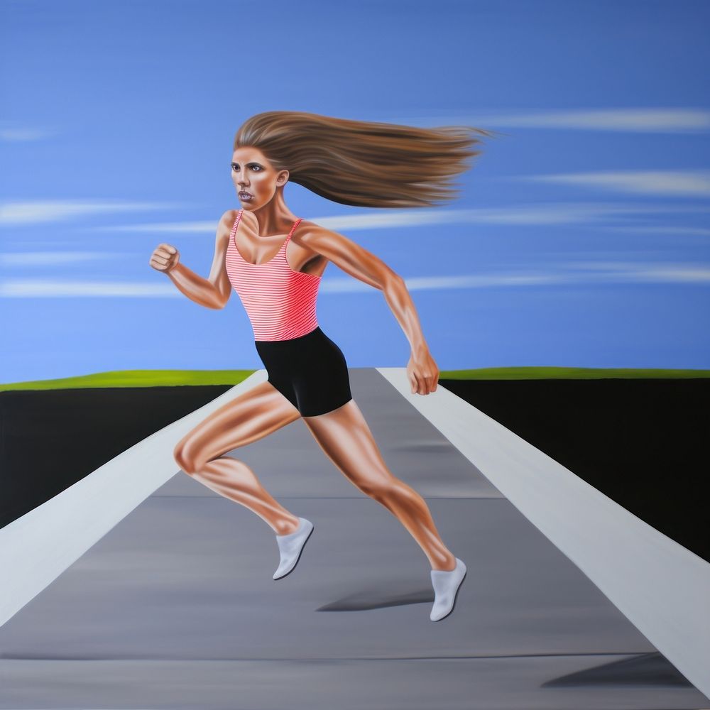 Woman running recreation jogging shorts.