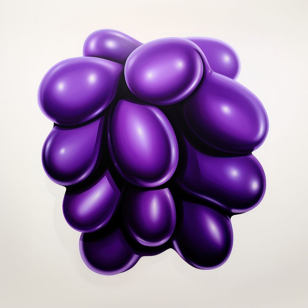 Surrealistic painting of Vivid Purple Grape purple balloon grapes.