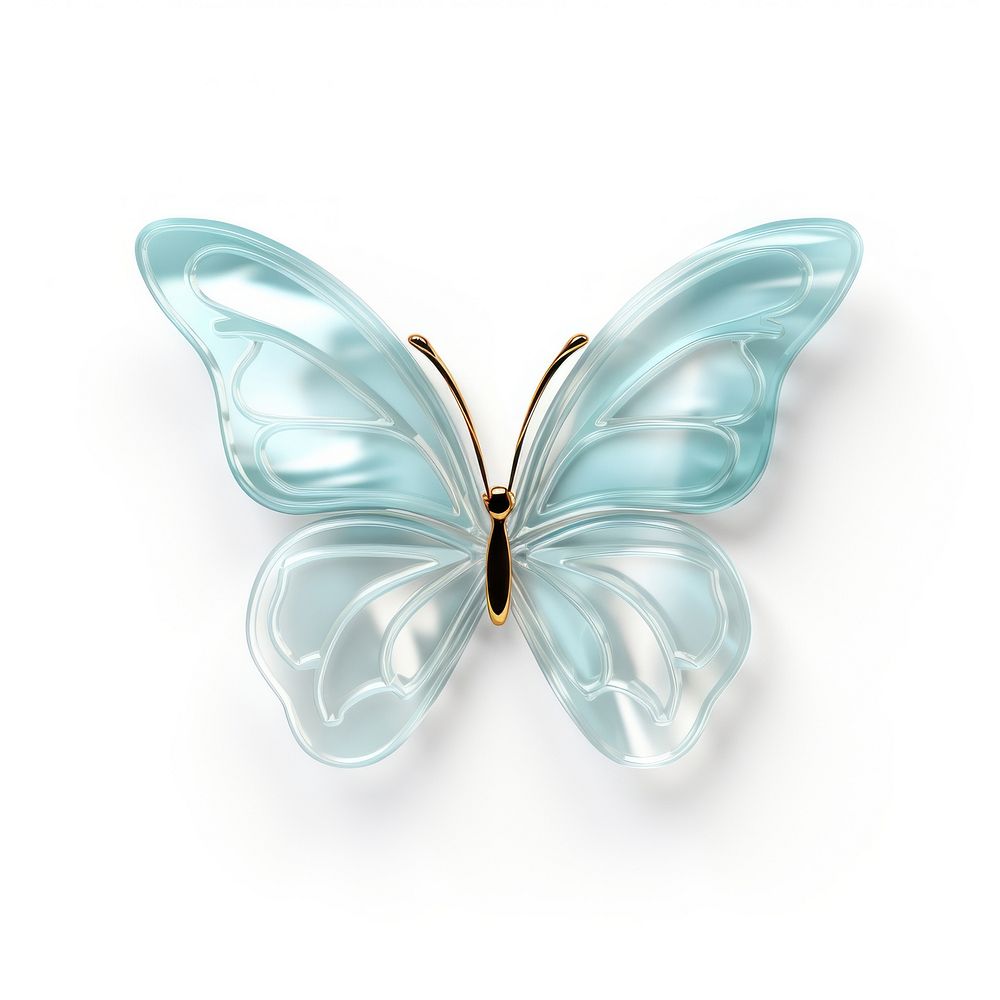 Cute butterfly jewelry white background accessories.