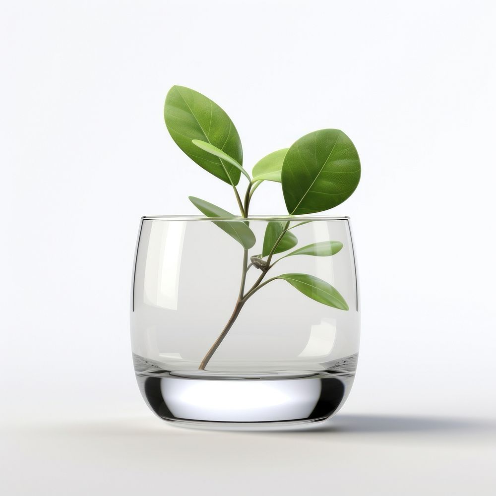Cute leaf less detail glass plant vase.