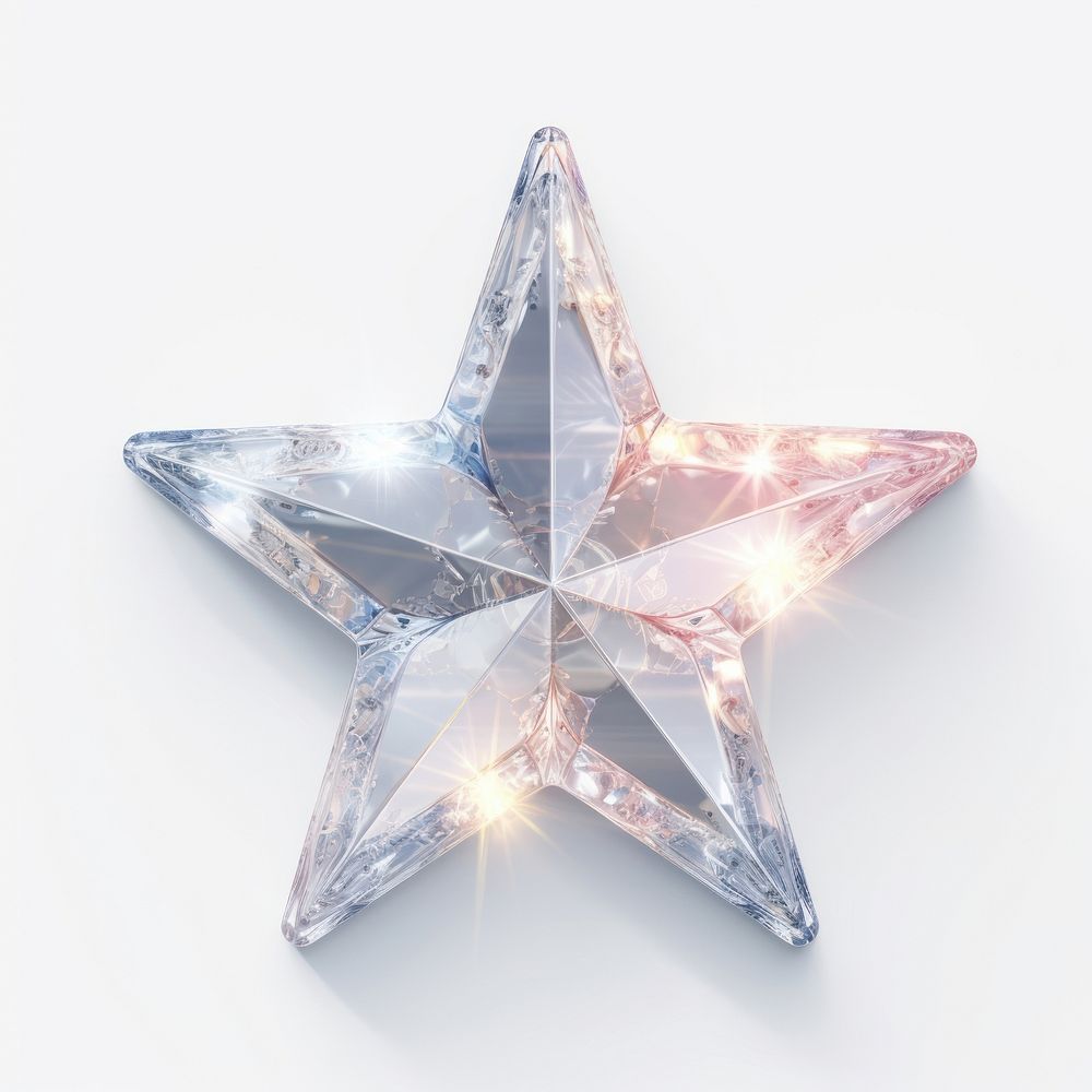 Glitter star jewelry symbol white background.