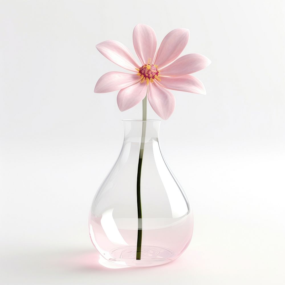 Flower transparent glass petal.