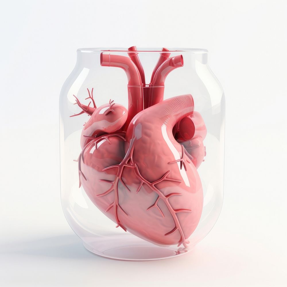 Heart with a little heart inside glass porcelain science.