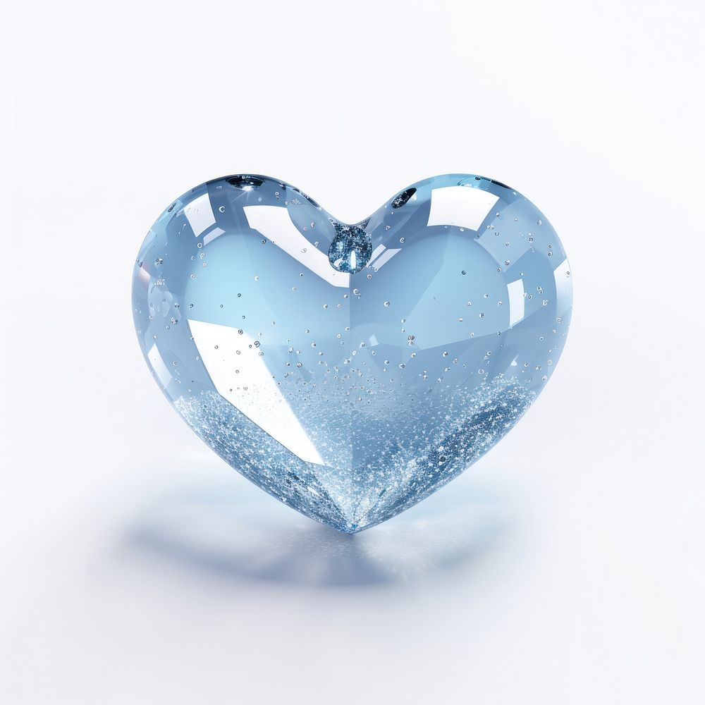 Heart with glitter gemstone jewelry diamond.