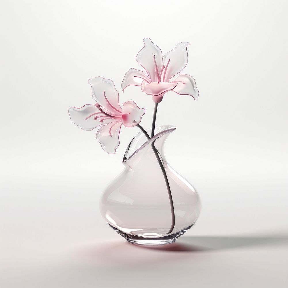 Orchid flower plant glass vase.