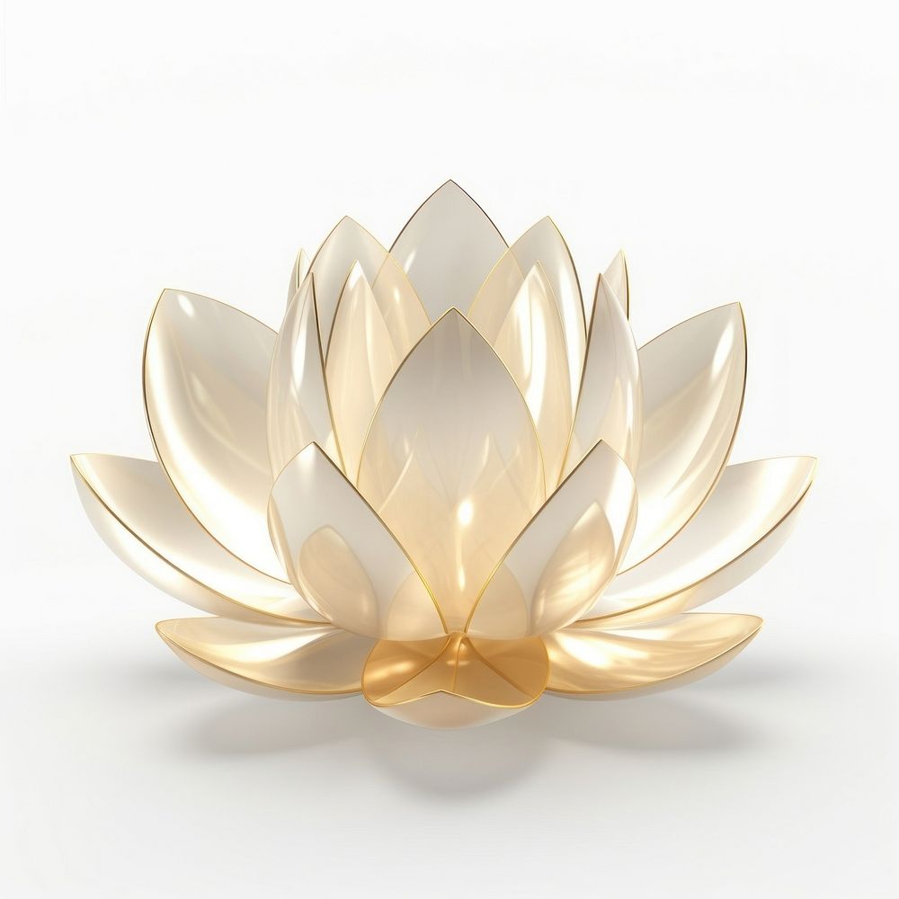 Lotus flower jewelry plant white background.