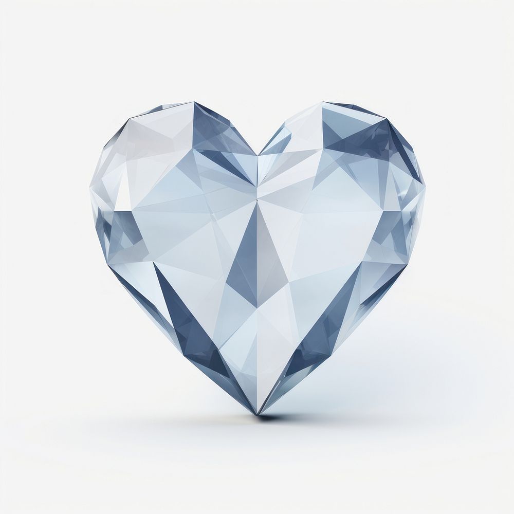 Low poly heart gemstone jewelry diamond.