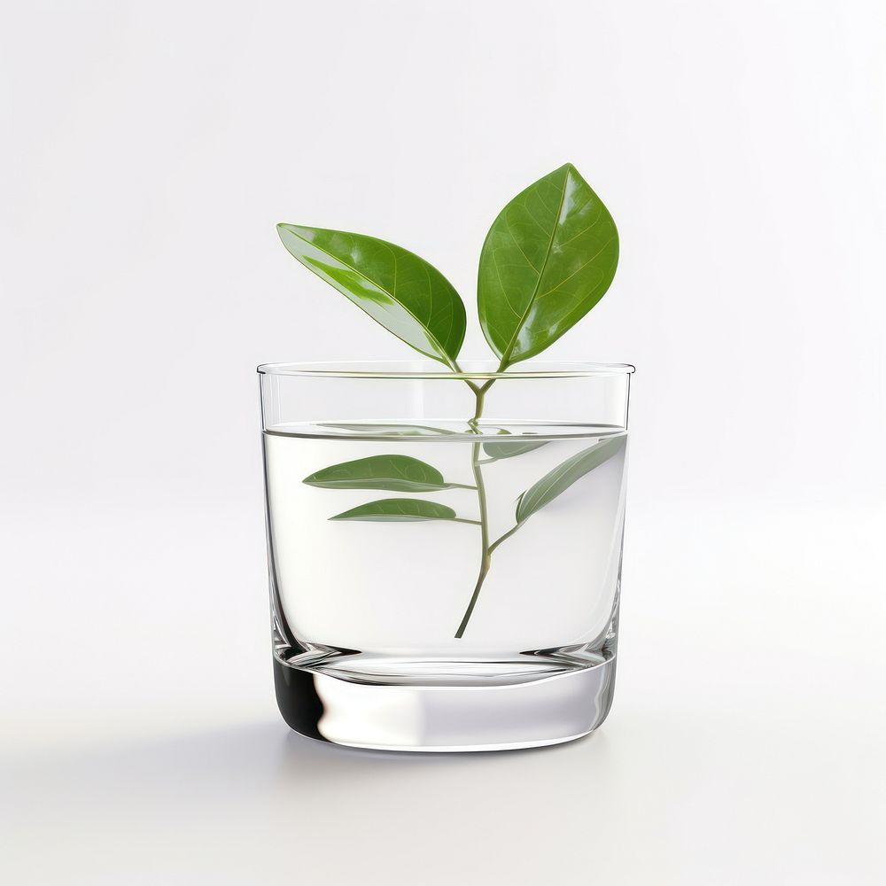 Leaf glass plant vase.