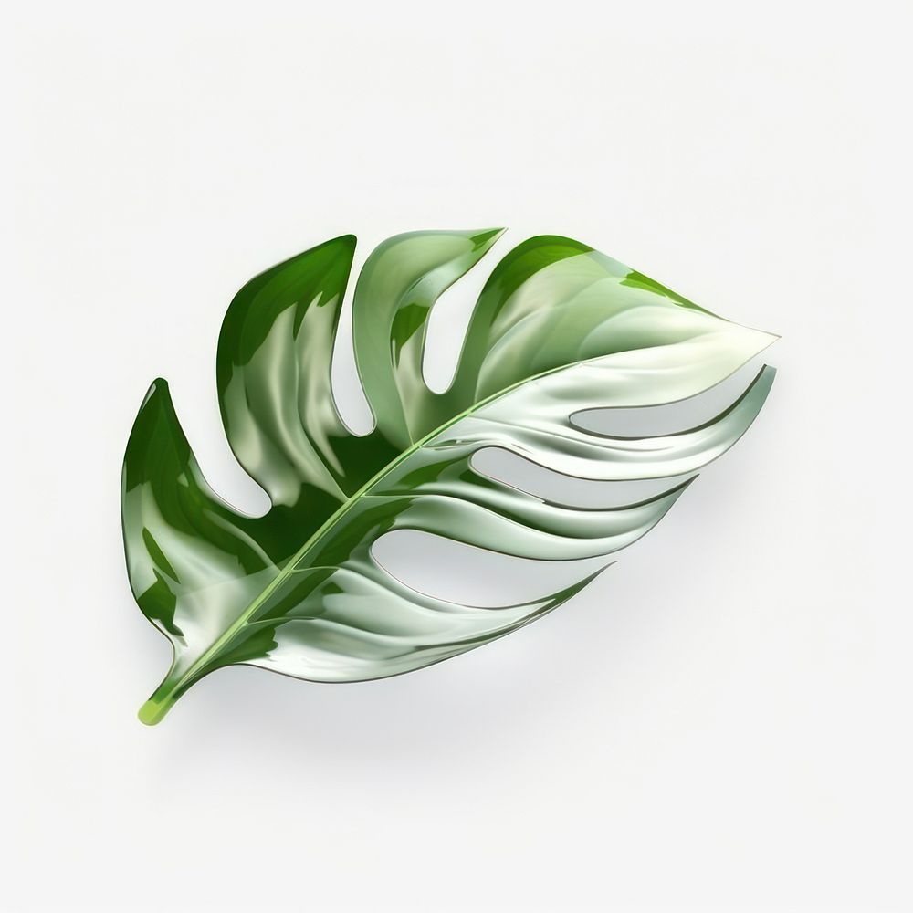 Monstera leaf less detail plant white background accessories.