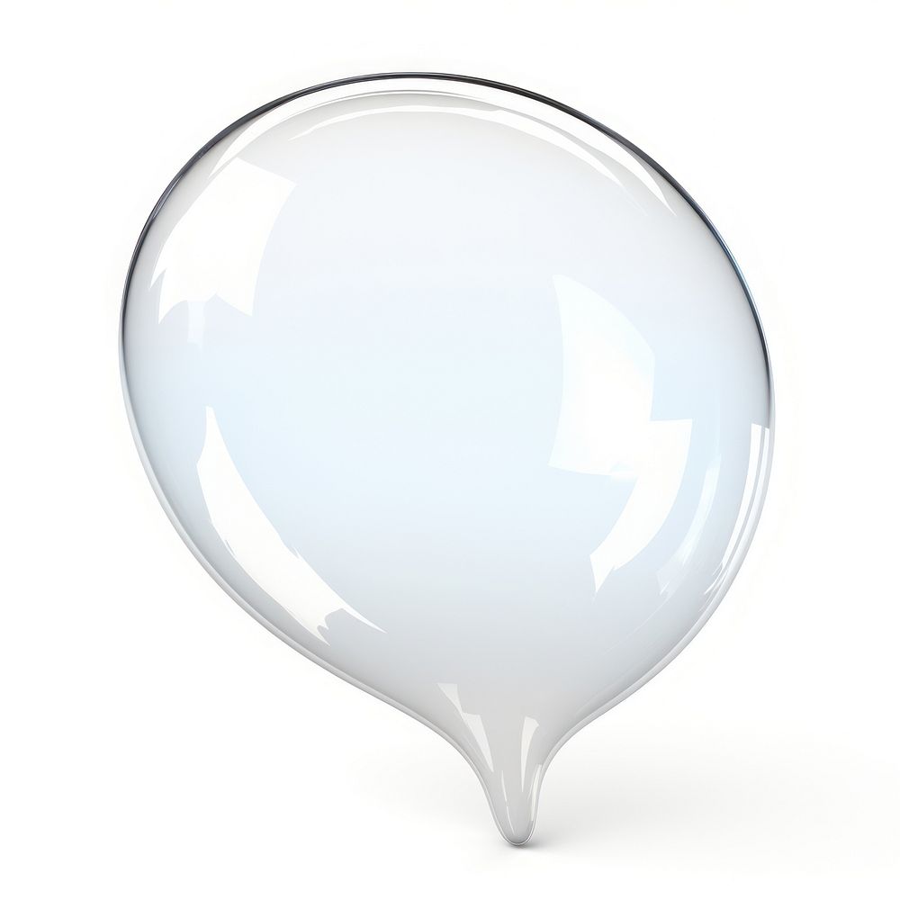 Speech bubble big arrow transparent white glass.