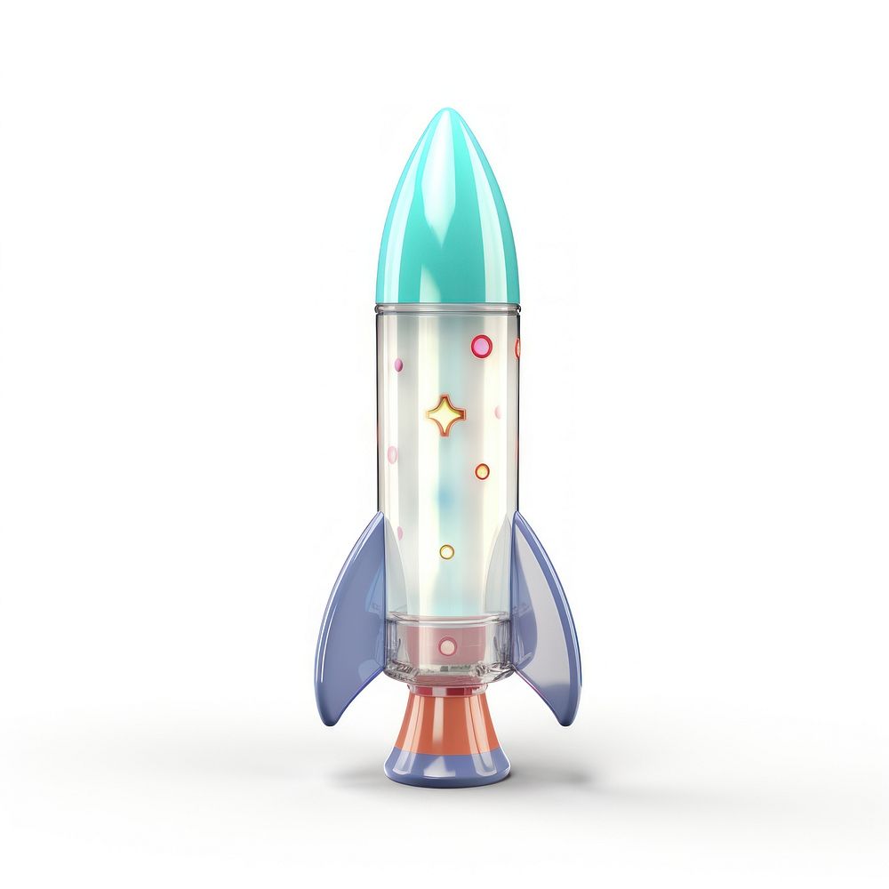 Toy rocket white background technology weaponry.