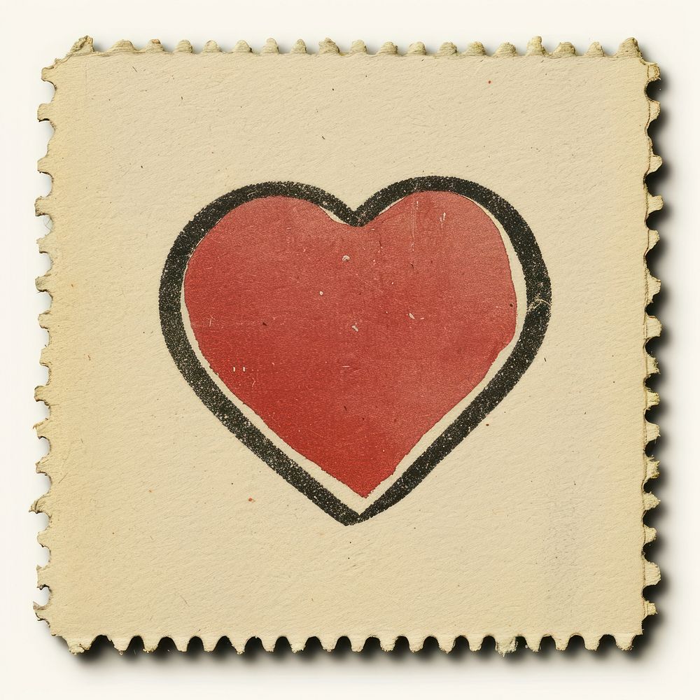 Vintage stamp with heart backgrounds paper rectangle.