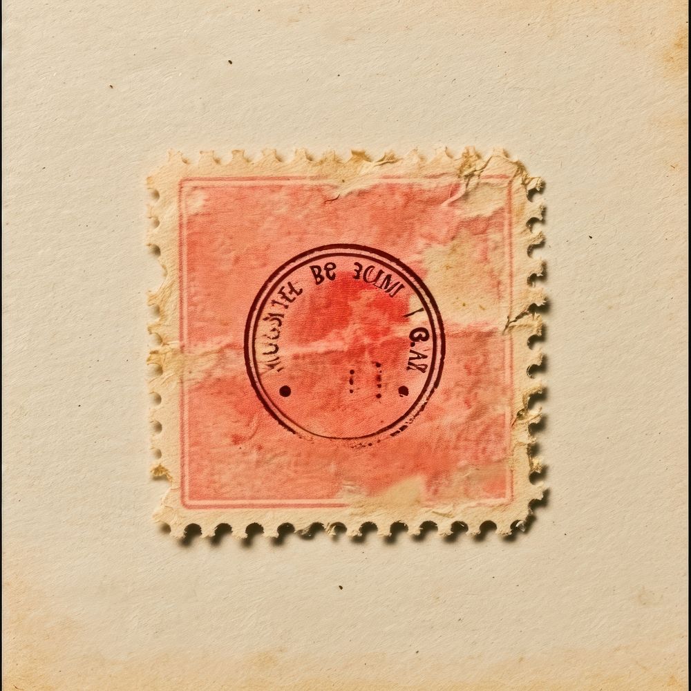 Blank vintage stamp paper text envelope.