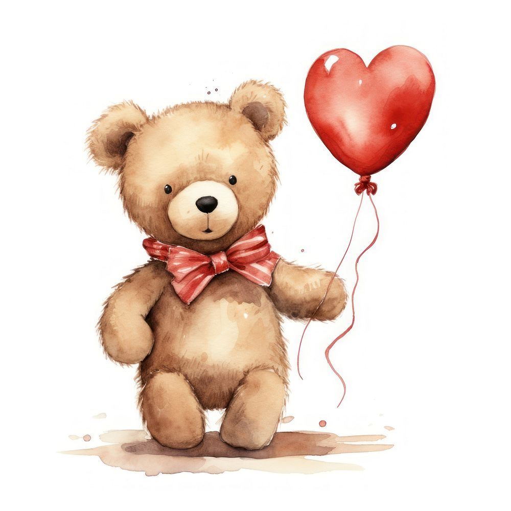 Teddy bear holding heart balloon | Premium Photo Illustration - rawpixel