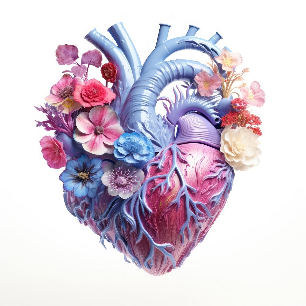 Heart organ flower graphics pattern.