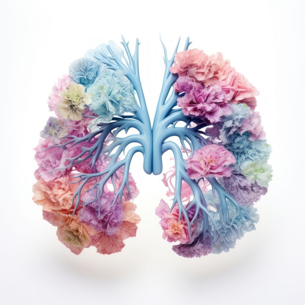 Lung flower white background microbiology.