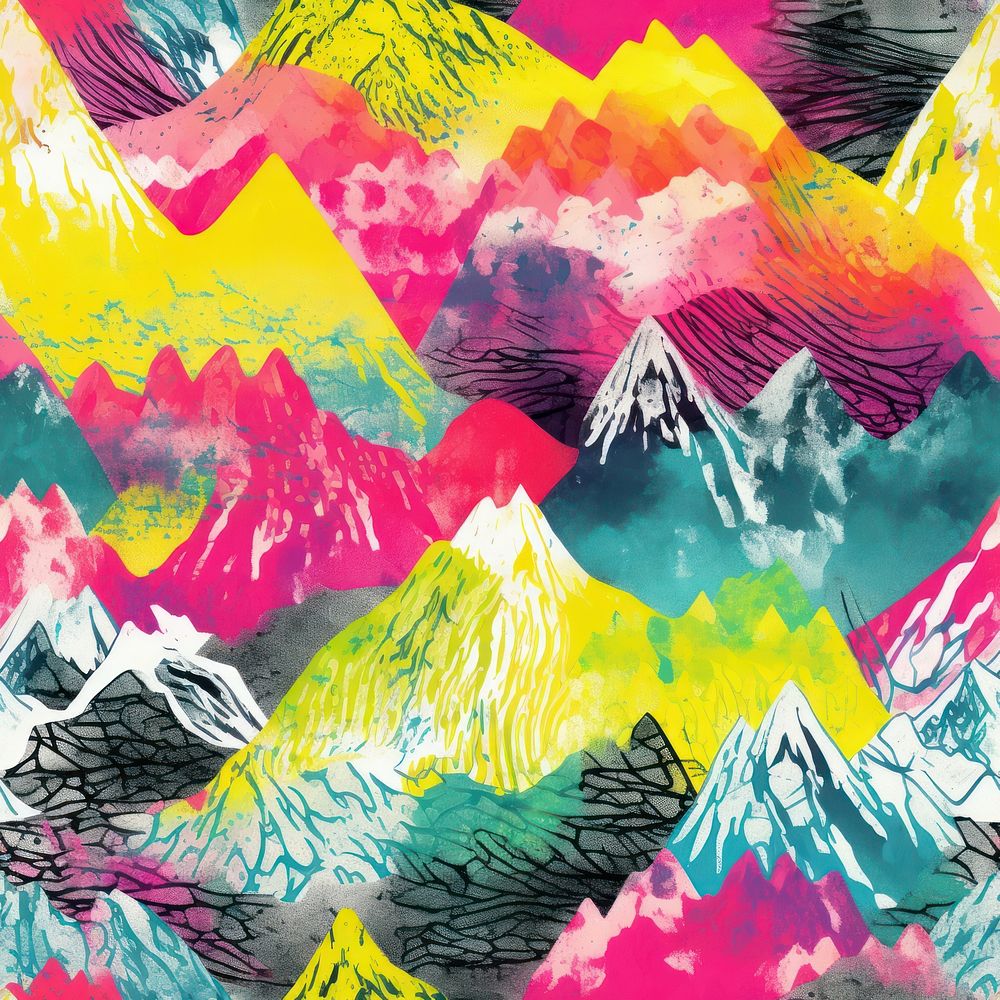 Mountain pattern backgrounds abstract painting. AI generated Image by rawpixel.