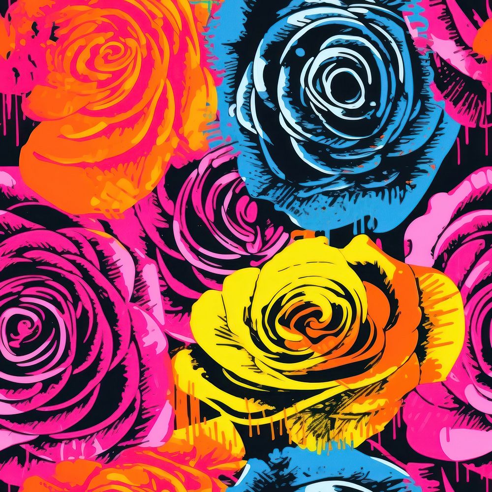 Rose pattern backgrounds abstract painting. 