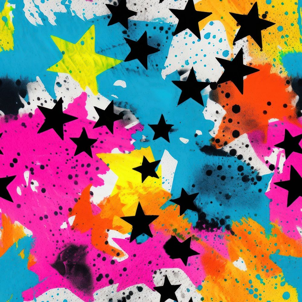 Star pattern backgrounds abstract paint. 