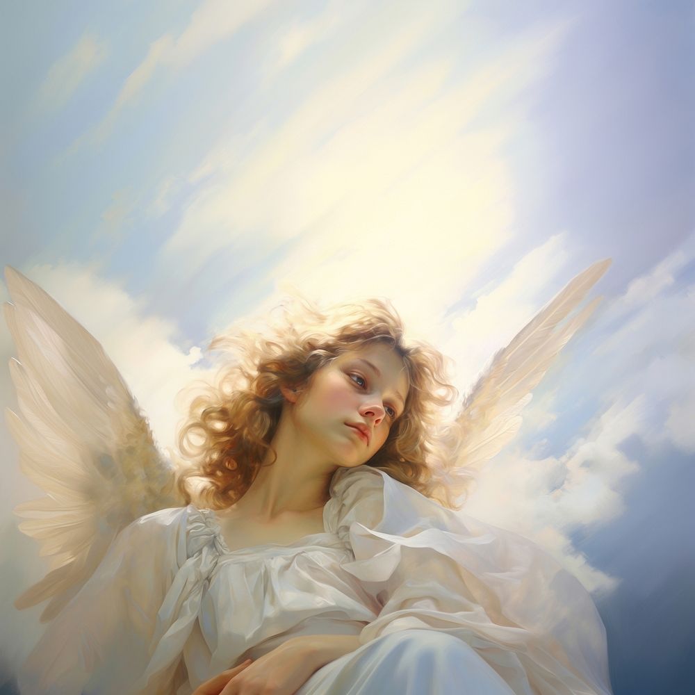Angel painting adult sky.