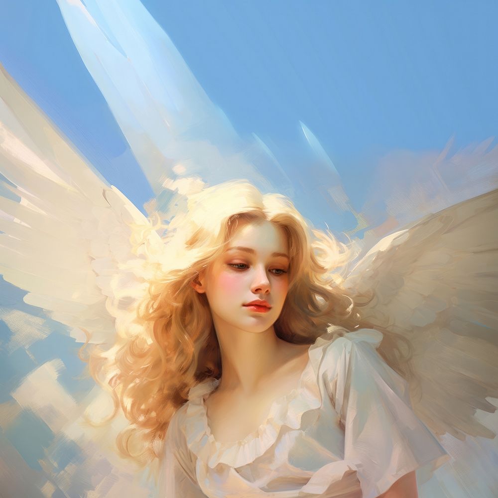 Angel painting adult sky.