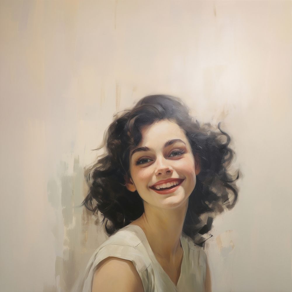 Woman smile portrait painting adult.
