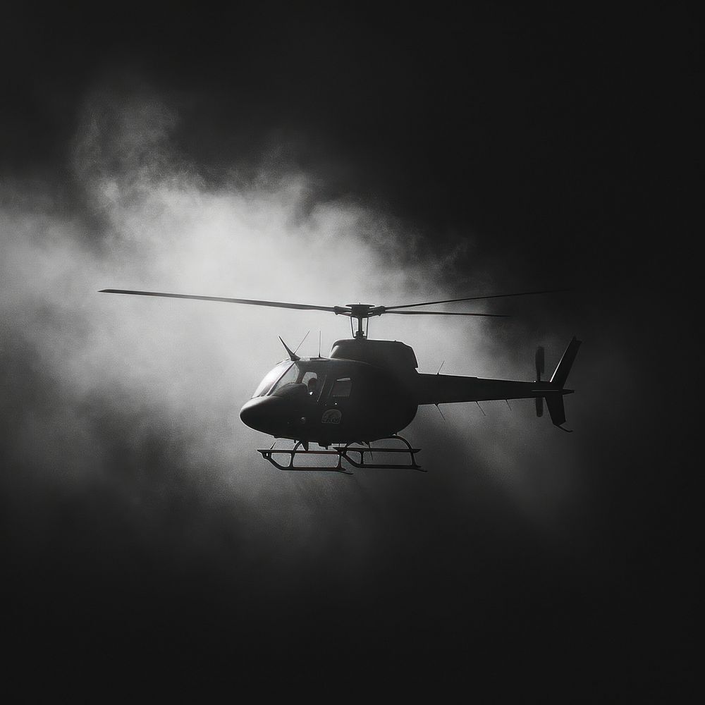 Helicopter helicopter monochrome aircraft.