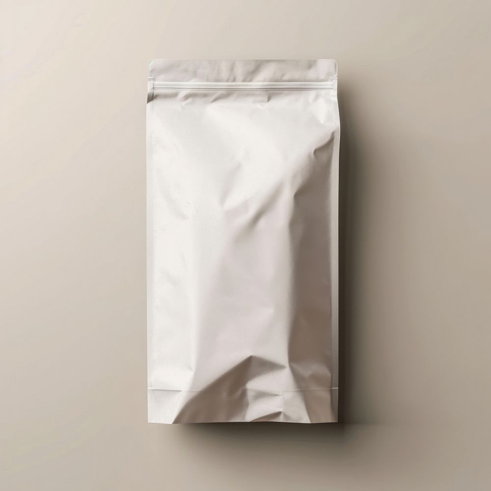 Coffee bag  paper crumpled powder.