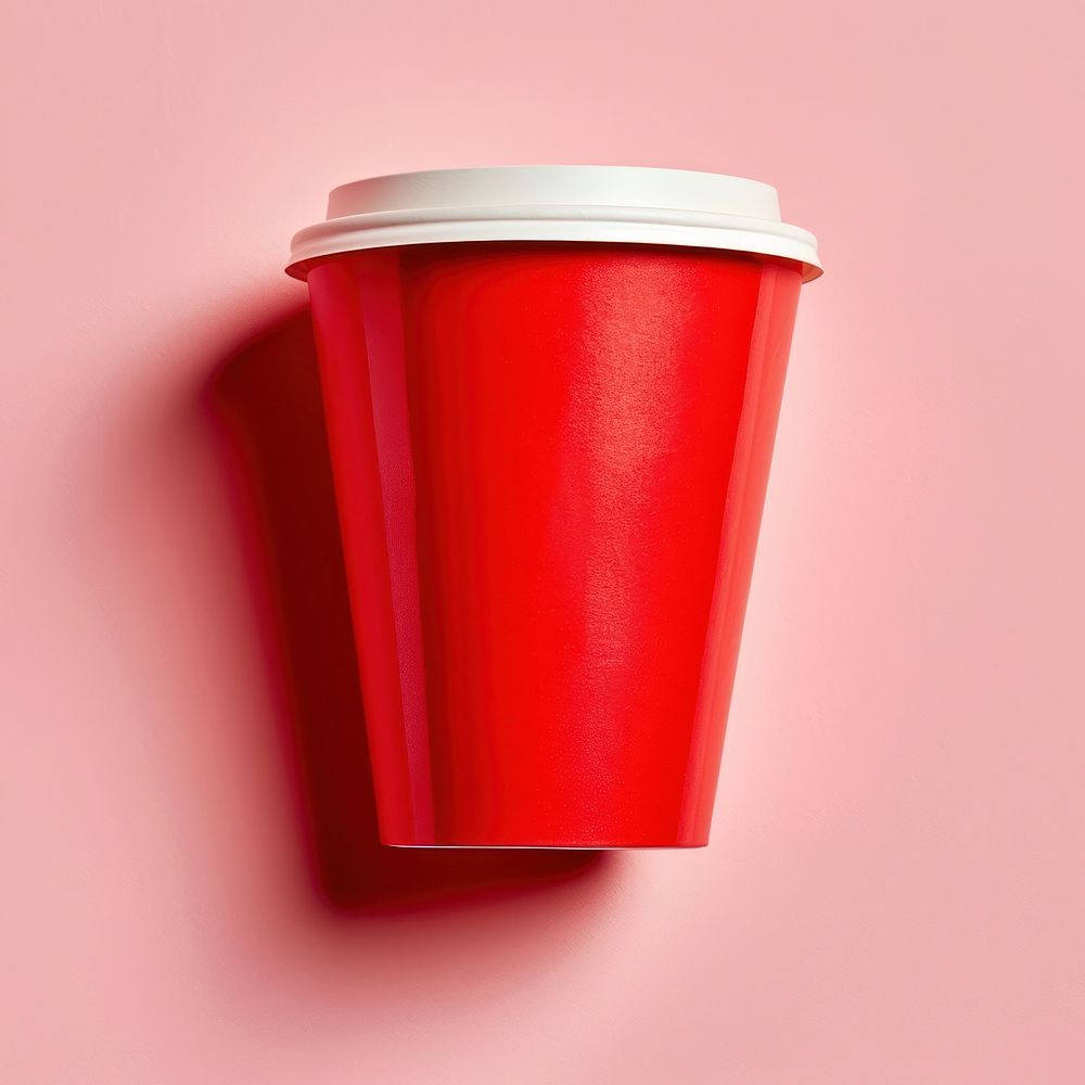 Red cup  refreshment disposable beverage.