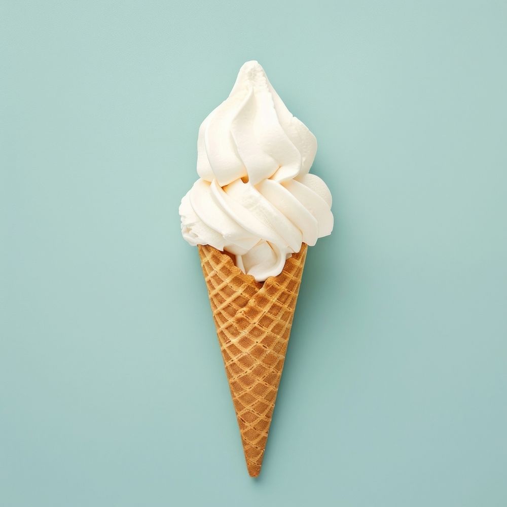 Paper cone dessert cream food.