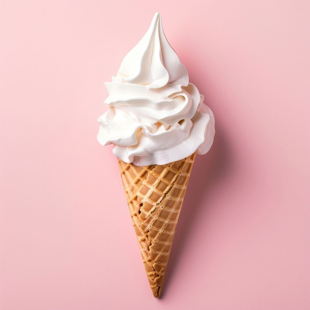 Icecream cone with label paper dessert food chocolate.
