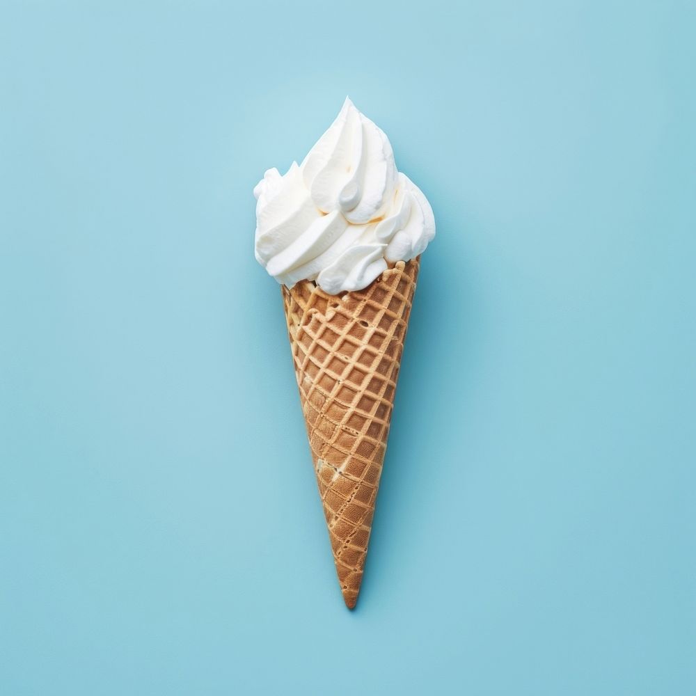 Icecream cone with label paper dessert food freshness.