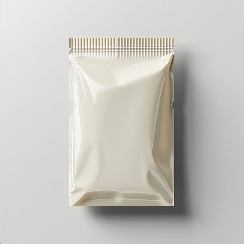 Snack bag packaging powder white food.