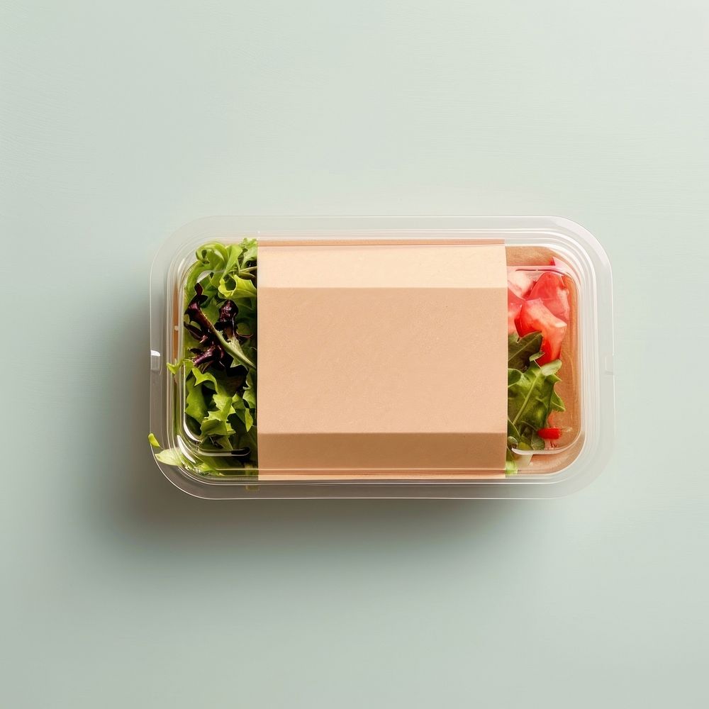 Paper Lunchbox packaging lunch food meal.