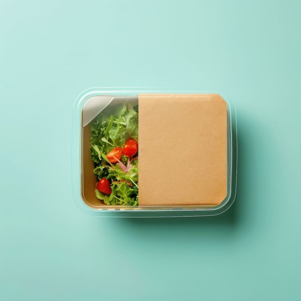 Paper Lunchbox packaging lunch food vegetable.