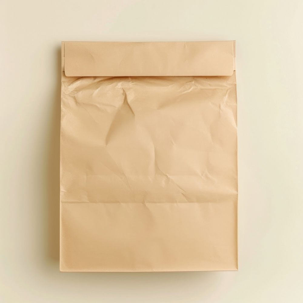 Food kraft paper bag  simplicity crumpled wrinkled.