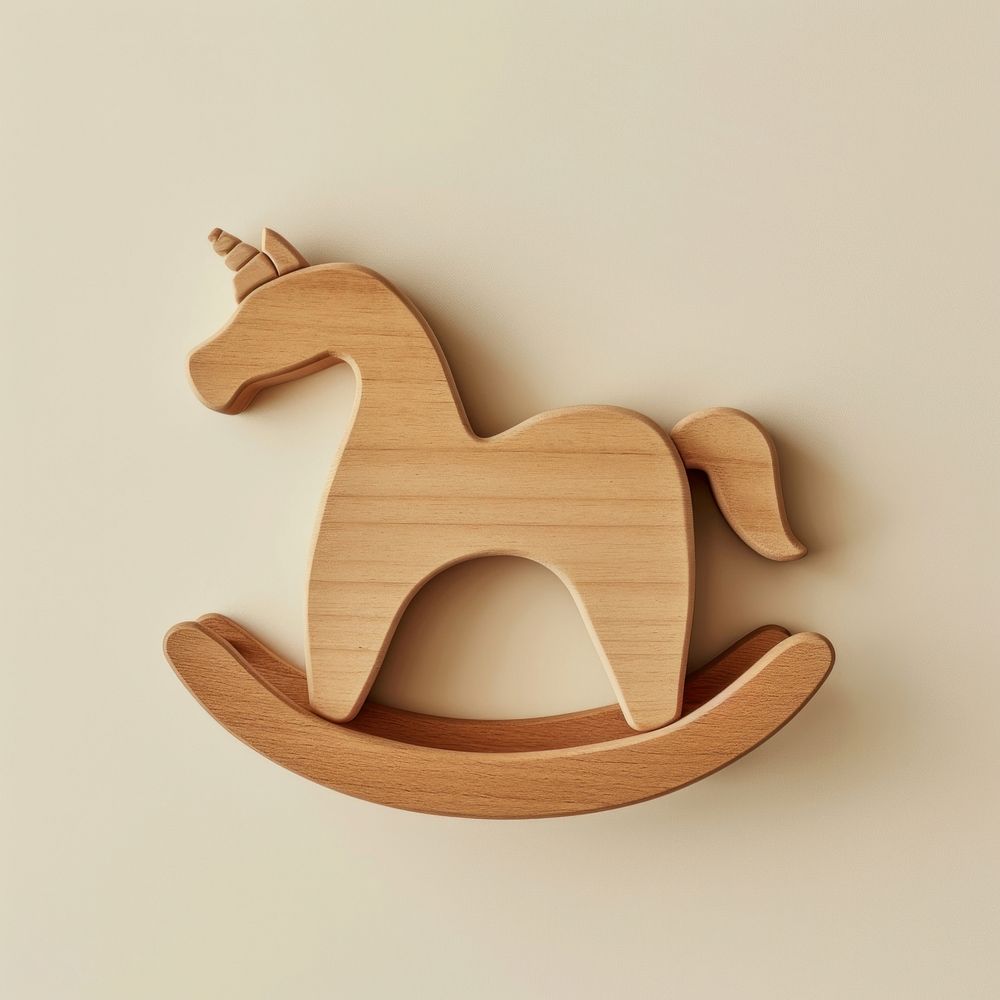 Wooden rocking horse  toy representation simplicity.