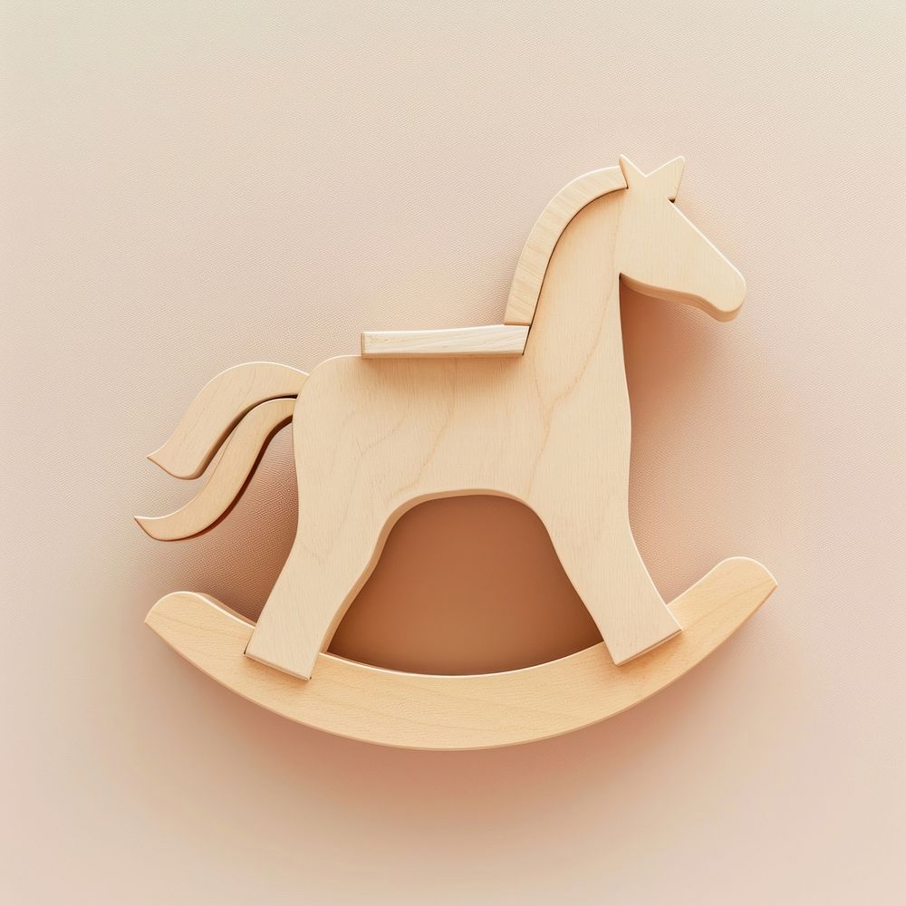 Wooden rocking horse  representation simplicity creativity.
