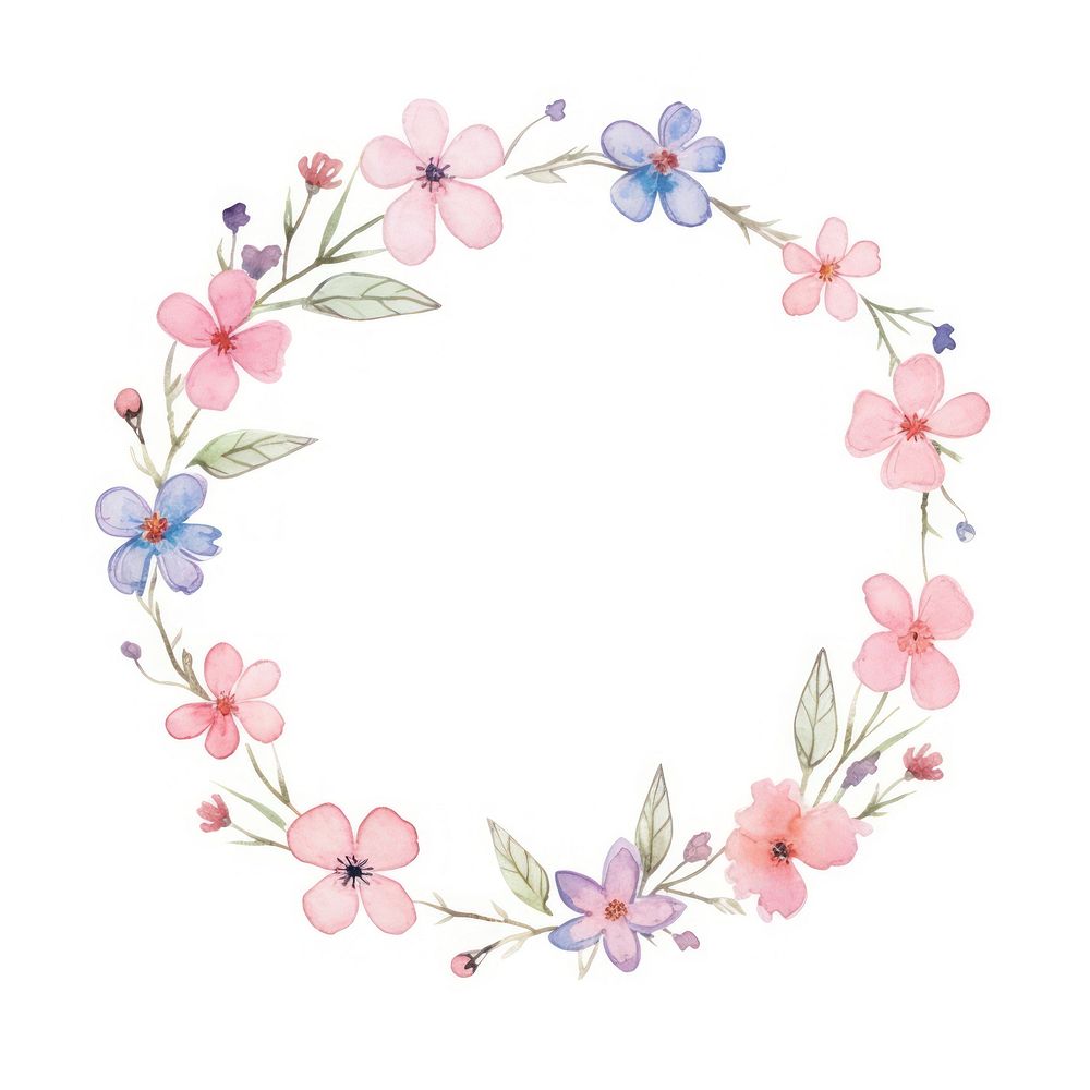 Little flower circle border pattern wreath plant. AI generated Image by rawpixel.