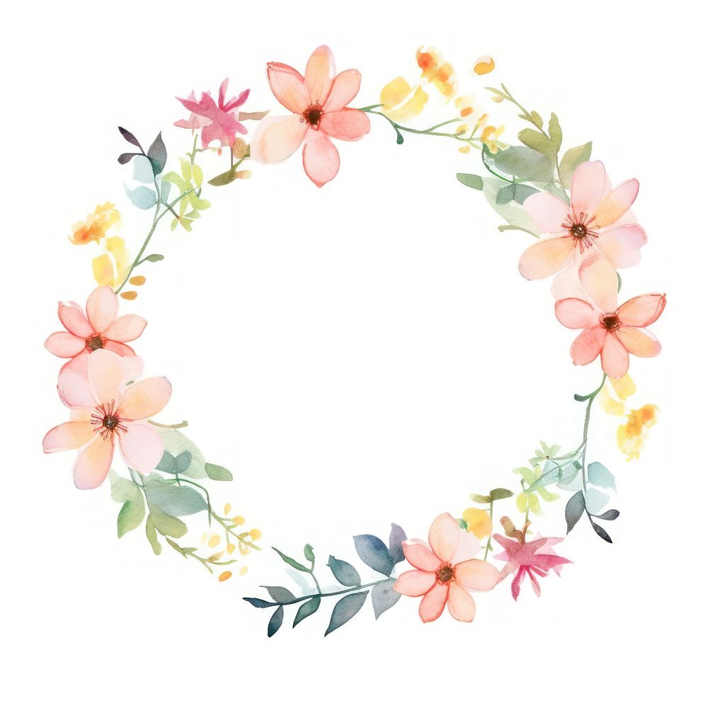 Little flower circle border pattern wreath plant. AI generated Image by rawpixel.
