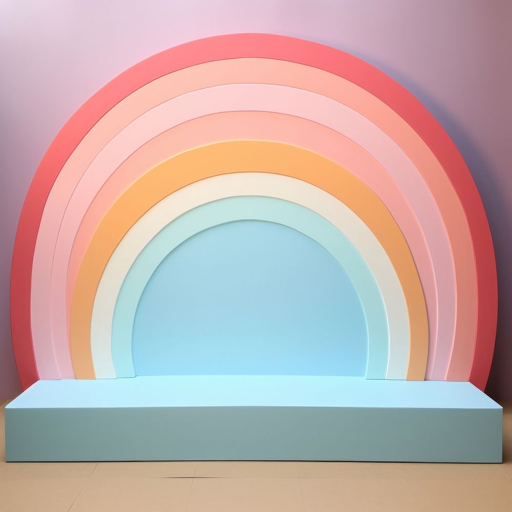 Rainbow paper background product display backdrop.