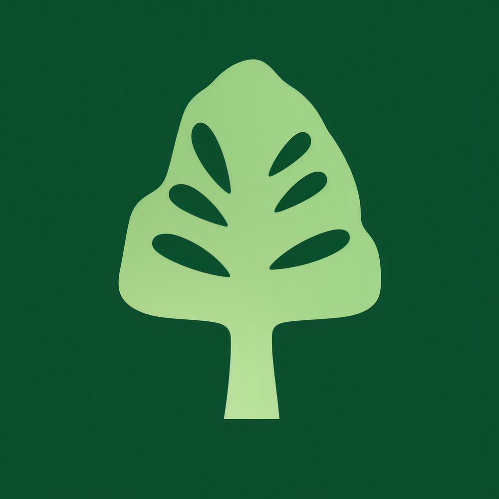 Tree icon green plant leaf.