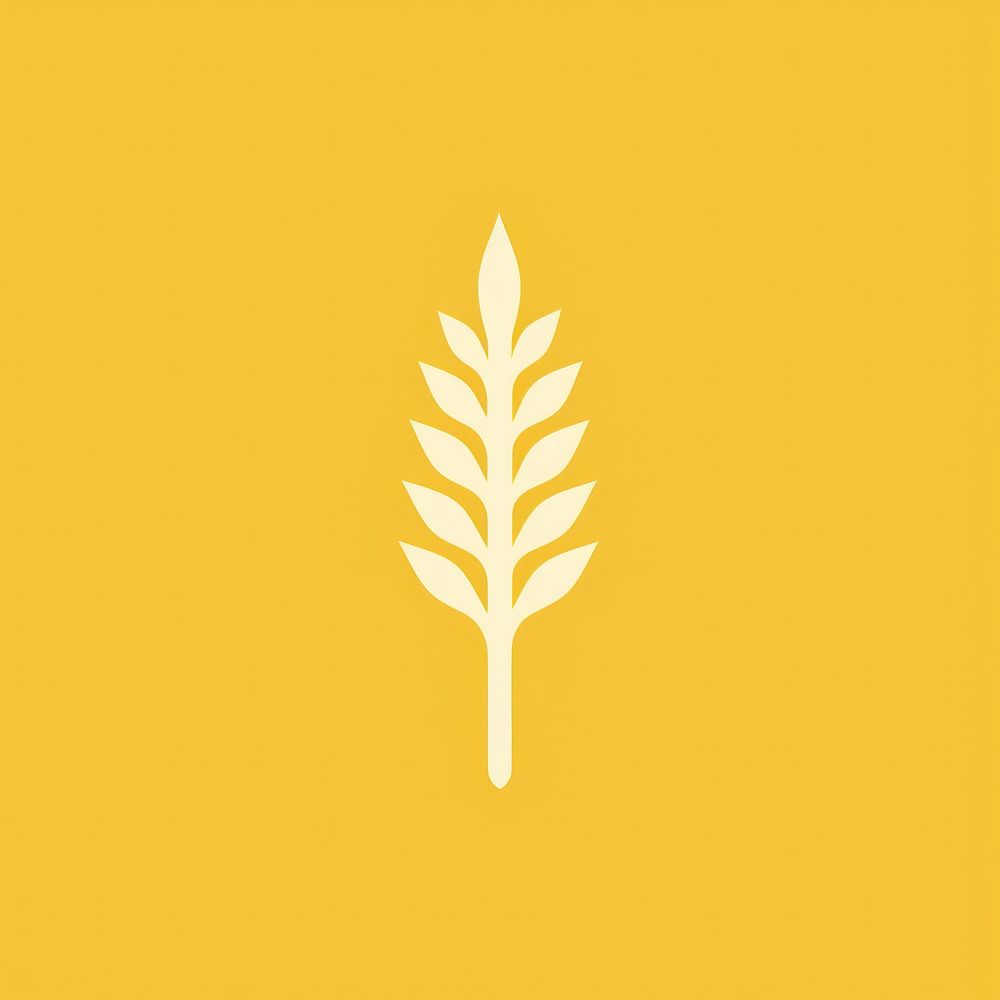 Wheat icon yellow plant leaf.
