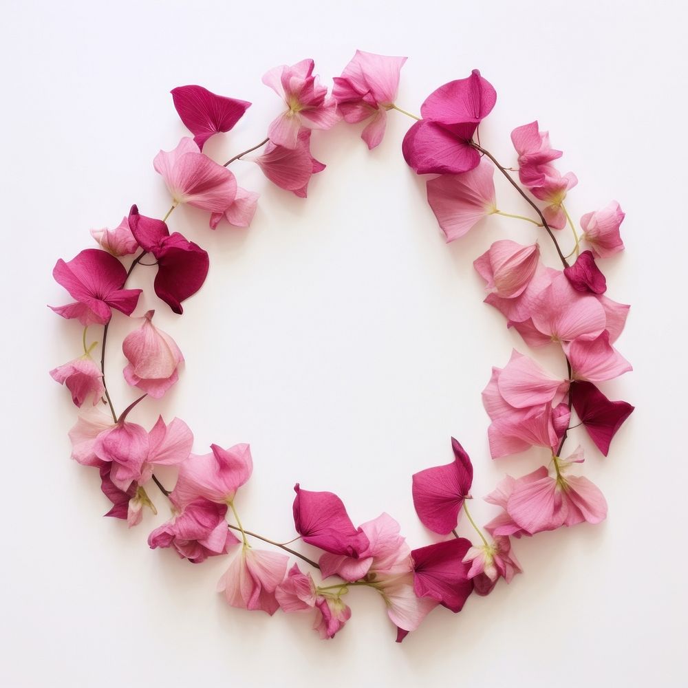 PNG Real pressed bougainvillea flowers jewelry circle wreath. AI generated Image by rawpixel.