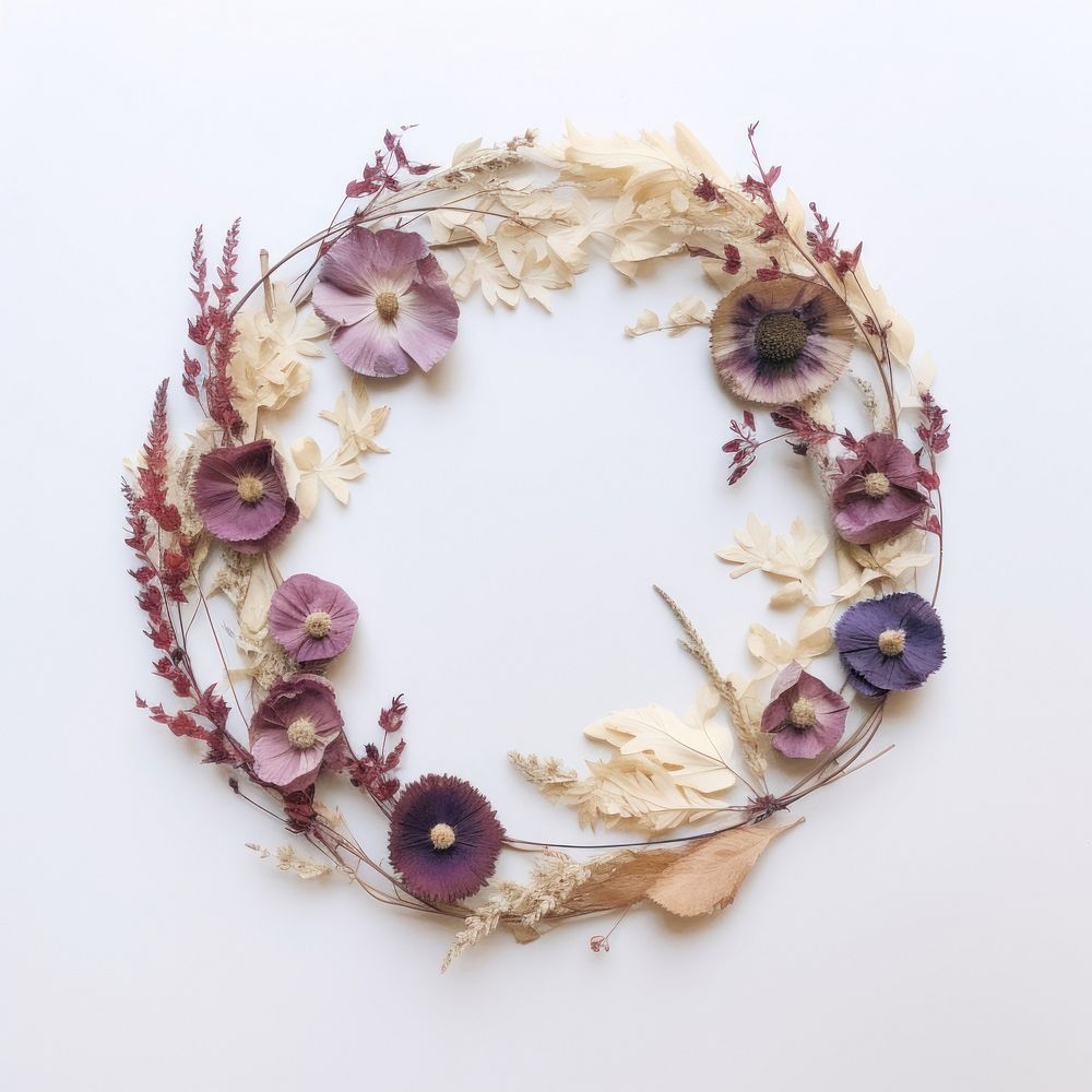  Real Pressed Flowers wreath flower jewelry. AI generated Image by rawpixel.